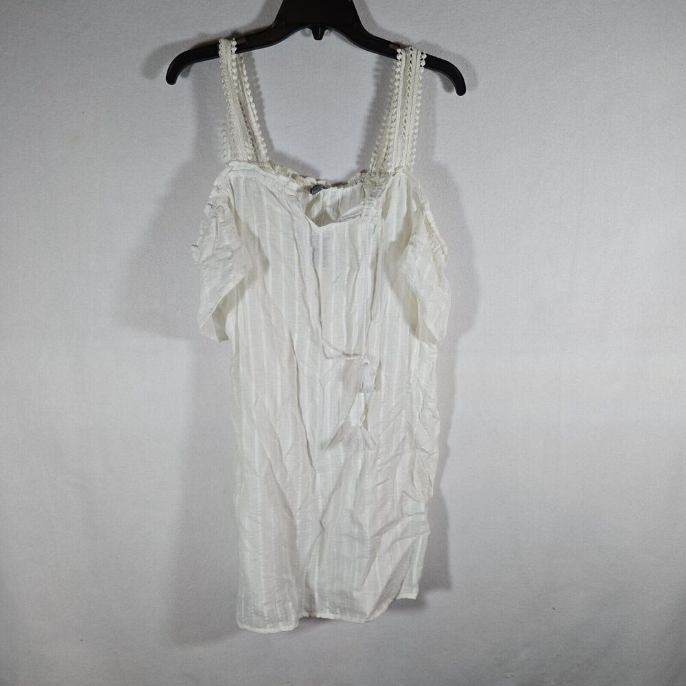 Aerie Shirt Women Medium White Sleeveless Crop Top Relaxed Casual Tank New